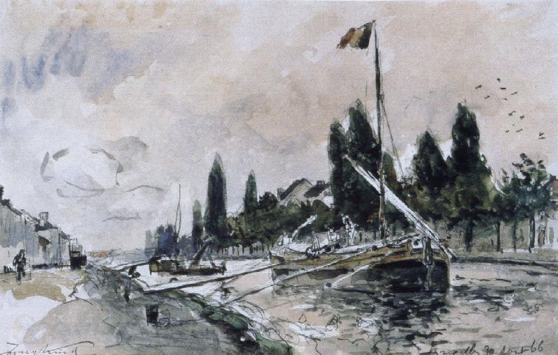 Johann Barthold Jongkind willebroek canal Norge oil painting art